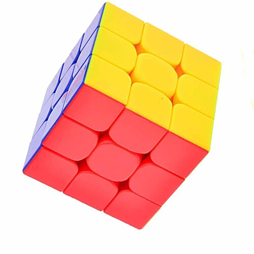 Toy Cloud Speed Cube 3 x 3 Sticker Less 3D Cube Puzzle Game For Beginners & Kids - Multicolour, 1 pc Box 3D Speed Cube
