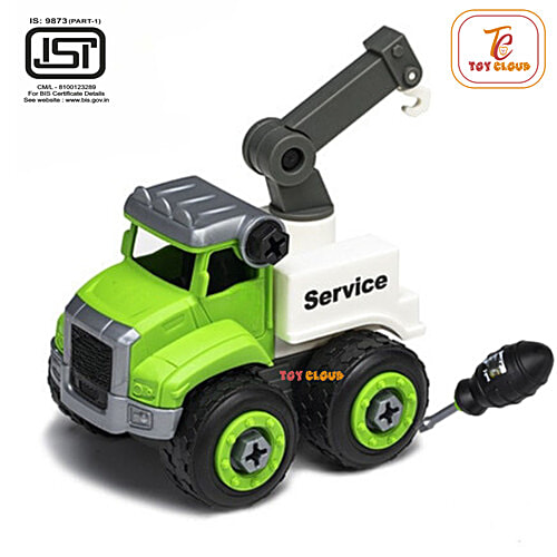 Toy Cloud DIY Do It Yourself Construction Vehicle Play Crane Service Truck With Screwdriver, Unbreakable Plastic Assembly STEM Learning Toy, 1 pc Box Creativity Flourish
Hands-on Learning
Endless Exploration