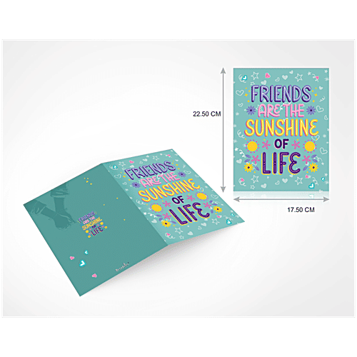 Brodees Friendship's Day Greetings Card, "Friends Are The Sunshine of Life" Title 22.5 Cm x 17.5 Cm, 1 Pc  