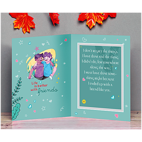 Brodees Friendship's Day Greetings Card, "Friends Are The Sunshine of Life" Title 22.5 Cm x 17.5 Cm, 1 Pc  