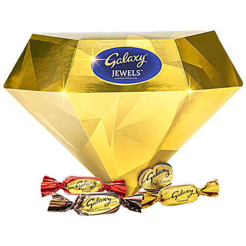 Galaxy Jewels Diamond Box Assorted Chocolates Gift Pack, 88.5 g (10 pcs) Luxurious Diamond-Shaped Box
 Individually Wrapped Chocolates