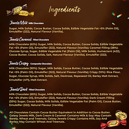 Galaxy Jewels Diamond Box Assorted Chocolates Gift Pack, 88.5 g (10 pcs) Luxurious Diamond-Shaped Box
 Individually Wrapped Chocolates