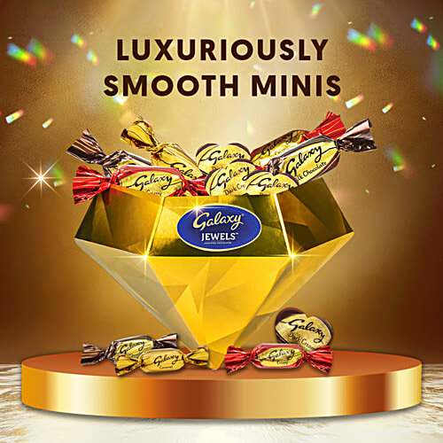 Galaxy Jewels Diamond Box Assorted Chocolates Gift Pack, 88.5 g (10 pcs) Luxurious Diamond-Shaped Box
 Individually Wrapped Chocolates