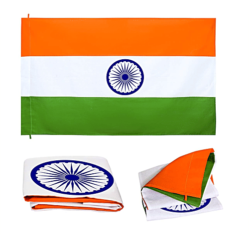 Pearlfiesta Poly Cotton Fabric Indian Flag - Har Ghar Tiranga, 40.64 x 60.96 cm, 1 pc  