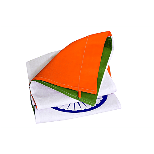 Pearlfiesta Poly Cotton Fabric Indian Flag - Har Ghar Tiranga, 51 x 76 cm, 1 pc  