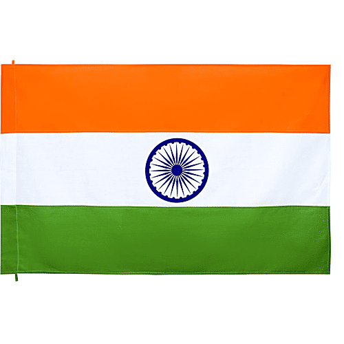 Pearlfiesta Poly Cotton Fabric Indian Flag - Har Ghar Tiranga, 51 x 76 cm, 1 pc  