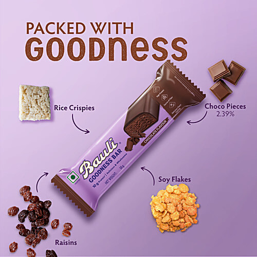 Bauli Goodness Bar - Chocolate Flavour, 50 g High Protein Source
Delicious & Wholesome