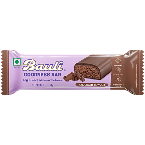 Bauli Goodness Bar - Chocolate Flavour, 50 g High Protein Source
Delicious & Wholesome