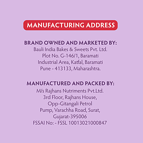 Bauli Goodness Bar - Strawberry Flavour, 50 g  High Protein Source of Fibre
 Delicious & Wholesome