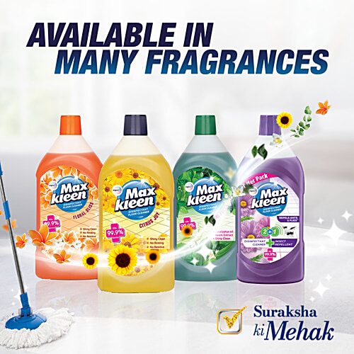 Maxkleen Floral Bliss Disinfectant Floor Cleaner, 1.25 L Shiny Clean, No Rinsing, No Residue