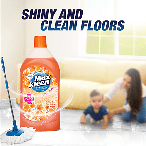 Maxkleen Floral Bliss Disinfectant Floor Cleaner, 1.25 L Shiny Clean, No Rinsing, No Residue