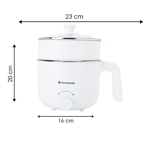 Wonderchef Luxe Multi Cook Kettle - 600W, Ivory, 1.2 L 2 Years Warranty, Dual Power Modes, Quick Boiling, Automatic Shut-Off, Overheat Protection, Boil-Dry Protection