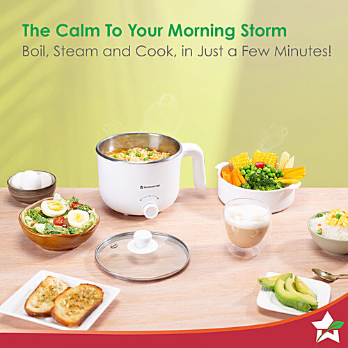 Wonderchef Luxe Multi Cook Kettle - 600W, Ivory, 1.2 L 2 Years Warranty, Dual Power Modes, Quick Boiling, Automatic Shut-Off, Overheat Protection, Boil-Dry Protection