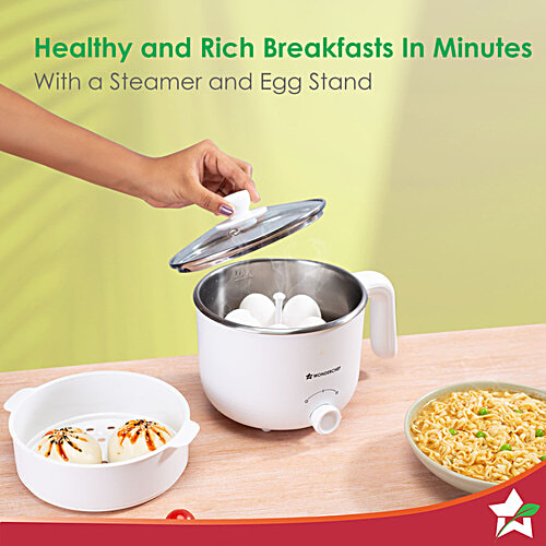 Wonderchef Luxe Multi Cook Kettle - 600W, Ivory, 1.2 L 2 Years Warranty, Dual Power Modes, Quick Boiling, Automatic Shut-Off, Overheat Protection, Boil-Dry Protection