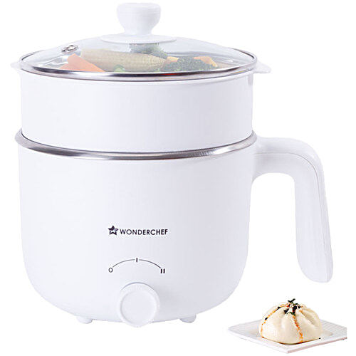 Wonderchef Luxe Multi Cook Kettle - 600W, Ivory, 1.2 L 2 Years Warranty, Dual Power Modes, Quick Boiling, Automatic Shut-Off, Overheat Protection, Boil-Dry Protection