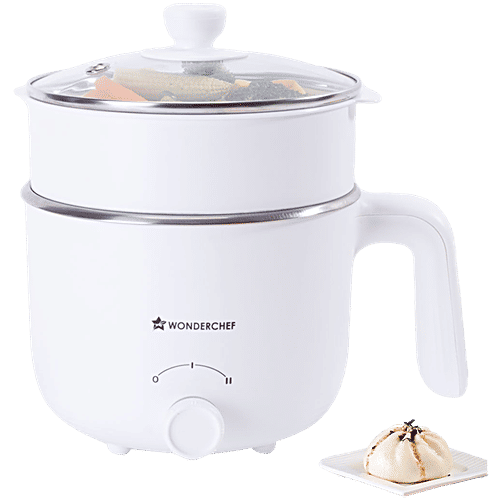 Wonderchef Luxe Multi Cook Kettle - 600W, Ivory, 1.2 L 2 Years Warranty, Dual Power Modes, Quick Boiling, Automatic Shut-Off, Overheat Protection, Boil-Dry Protection