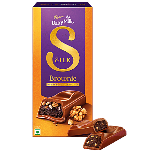 Cadbury Dairy Milk Silk Desserts Walnut Brownie Chocolate Bar, 70 g Premium Chocolate Bar, Perfect Gift for Any Occasion, Sustainably Sourced Cocoa