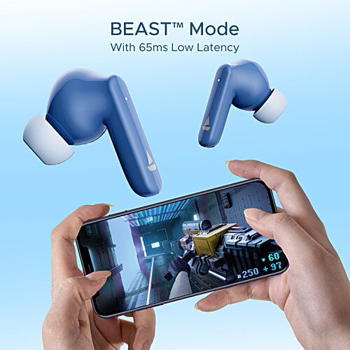 boAt Airdopes 120 Wireless Earbuds 40 hrs Playtime, Beast Mode, IWP, ASAP Charge, IPX4 & Bluetooth v5.3 - Dawn Blue, 1 pc  