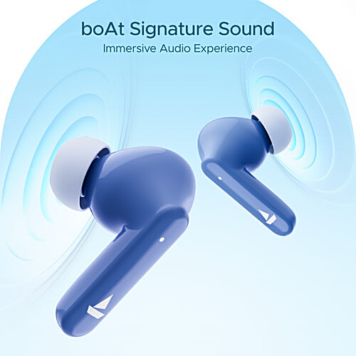 boAt Airdopes 120 Wireless Earbuds 40 hrs Playtime, Beast Mode, IWP, ASAP Charge, IPX4 & Bluetooth v5.3 - Dawn Blue, 1 pc  