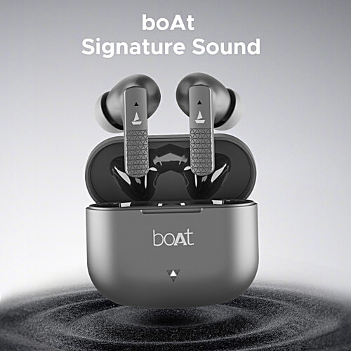 boAt Airdopes 91 Wireless Earbuds 45 hrs Playtime, Beast Mode With 50 ms Low Latency, Dual Mics With ENx - Mist Grey, 1 pc ASAP Charge, IWP Tech, IPX4 & Bluetooth v5.3
