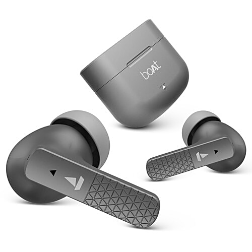 boAt Airdopes 91 Wireless Earbuds 45 hrs Playtime, Beast Mode With 50 ms Low Latency, Dual Mics With ENx - Mist Grey, 1 pc ASAP Charge, IWP Tech, IPX4 & Bluetooth v5.3