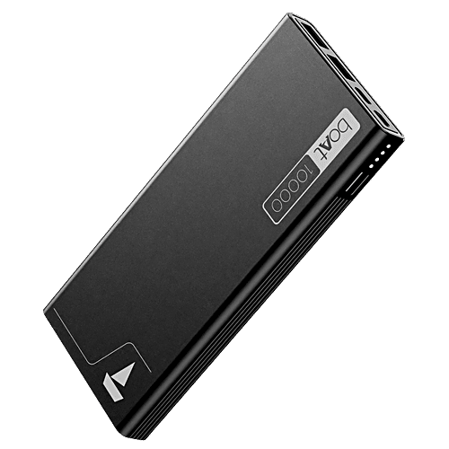 boAt Energyshroom Power Bank PB300 10000 mAh Battery, 2-Way 22.5W Fast Charge, Quick Charge 3.0 - Sleek Aluminium Case, Black, 1 pc  2 USB A Output Ports, 1 Type C 2 Way Port, 1 Micro USB Input Port, Smart IC Protection