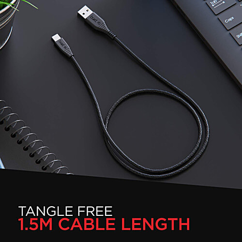 boAt Type A To C Cable - 1.5 m, With 3A Rapid Charging & 480 Mbps Data Transmission, Black, 1 pc  Type C Cable, A325