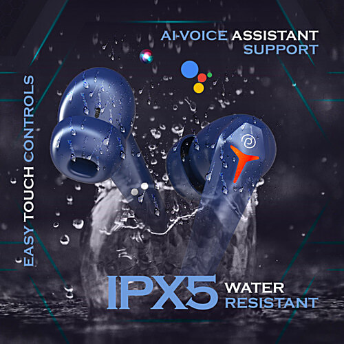 pTron Bassbuds Razer TWS Earbuds - With 40 mins Gaming, 45H Playtime, AI ENC Calls & Deep Bass, Blue, 1 pc  