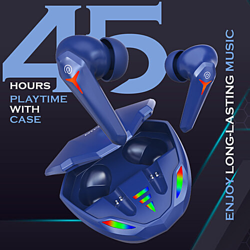 pTron Bassbuds Razer TWS Earbuds - With 40 mins Gaming, 45H Playtime, AI ENC Calls & Deep Bass, Blue, 1 pc  