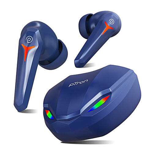 pTron Bassbuds Razer TWS Earbuds - With 40 mins Gaming, 45H Playtime, AI ENC Calls & Deep Bass, Blue, 1 pc  