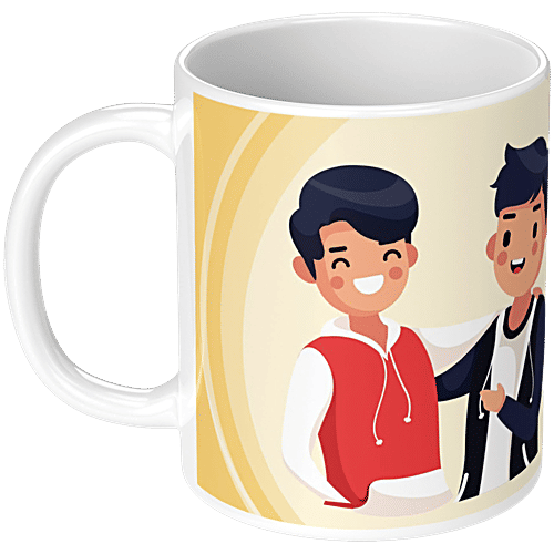 Pearlfiesta Tera Yaar Hoon Main Printed Coffee Mug for Friendship Day - Microwave Safe, Ceramic, 330 ml  Tea Coffee Mug