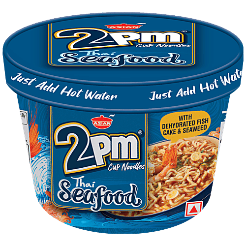 2PM Noodles Thai Seafood Cup Noodles With Dehydrated Fish Cake & Seaweed, 70 g  