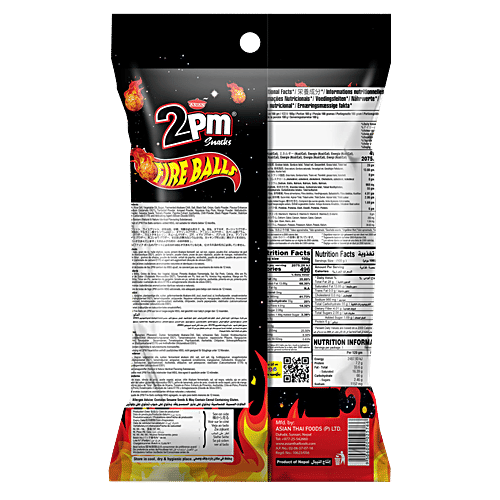 2PM Snacks Fire Balls Namkeen - 2X Spicy Party Pack, 120 g