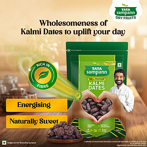 Tata Sampann Premium Kalmi Dates/Khajoor, 500 g  Naturally Sweet, Low-Fat Food, Rich in Fibre