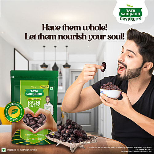 Tata Sampann Premium Kalmi Dates/Khajoor, 500 g  Naturally Sweet, Low-Fat Food, Rich in Fibre