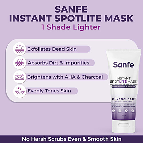 Sanfe Instant Spotlite Mask For Dark Underarm, Neck & Body, 2.5% Kojic Acid & 3.1% Glycolic Acid, 100 g  