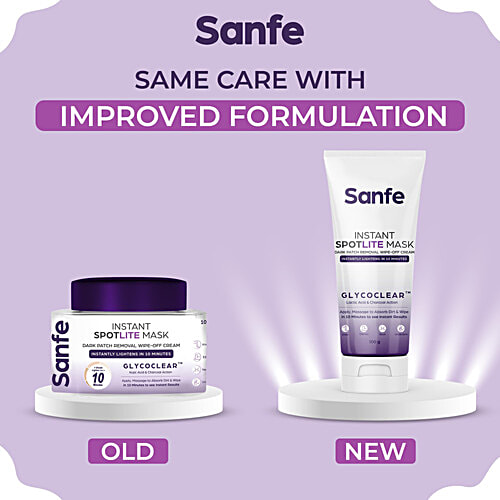 Sanfe Instant Spotlite Mask For Dark Underarm, Neck & Body, 2.5% Kojic Acid & 3.1% Glycolic Acid, 100 g  