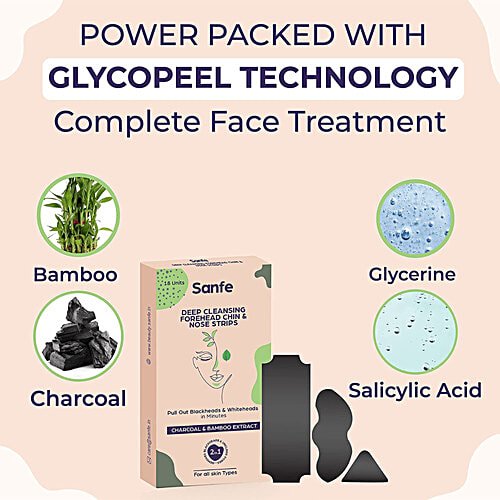 Sanfe Beauty Deep Cleansing Forehead Chin & Nose Strips Pack For Women & Men To Remove Blackheads, 18 pcs