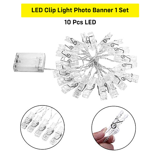 Party Propz LED Clip Photo Banner, (Set of 10)  Bright LED Clips
 Stylish Photo Display
