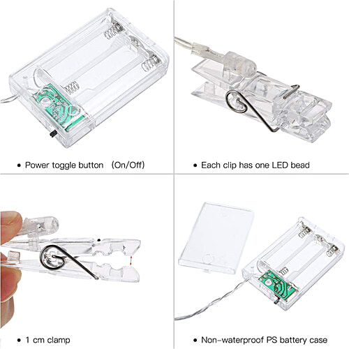 Party Propz LED Clip Photo Banner, (Set of 10)  Bright LED Clips
 Stylish Photo Display