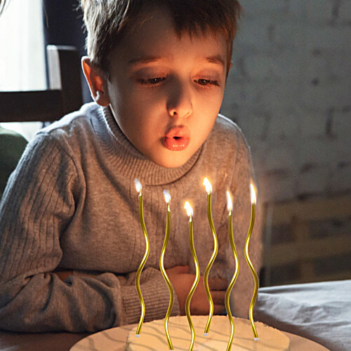 Party Propz Spiral Candles Metallic Golden, 6 pcs  Golden Spiral Candle
 Unique Design