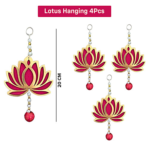 Party Propz Lotus Hangings - For Decoration, 4 pcs Elegant Decor, Versatile Hangings