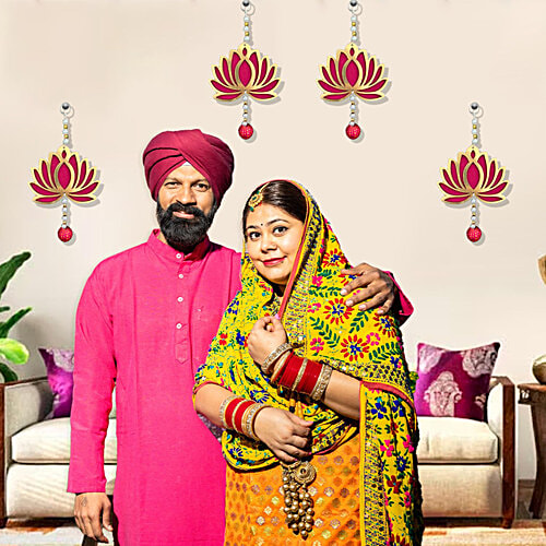 Party Propz Lotus Hangings - For Decoration, 4 pcs Elegant Decor, Versatile Hangings