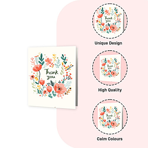 Party Propz Thank You Card, 1 pc Unique Design
High Quality
Calm Colours