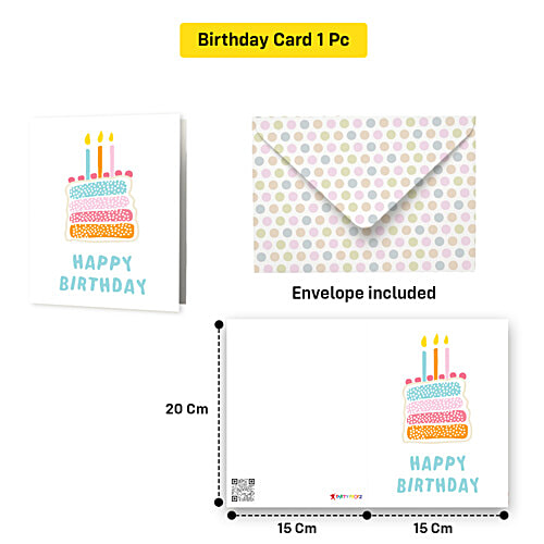 Party Propz Happy Birthday Cards - 20 x 15 cm, 1 pc  Cheerful Design
 Vibrant Colours
