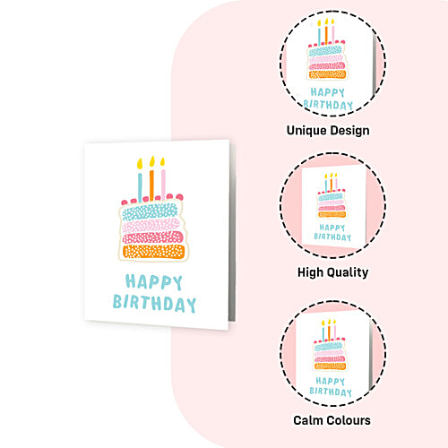 Party Propz Happy Birthday Cards - 20 x 15 cm, 1 pc  Cheerful Design
 Vibrant Colours