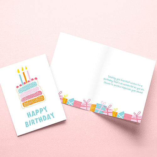 Party Propz Happy Birthday Cards - 20 x 15 cm, 1 pc  Cheerful Design
 Vibrant Colours