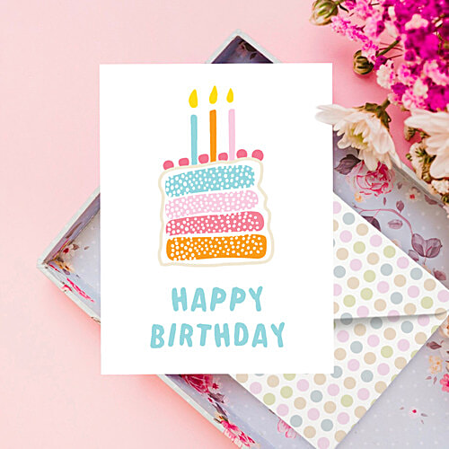 Party Propz Happy Birthday Cards - 20 x 15 cm, 1 pc  Cheerful Design
 Vibrant Colours
