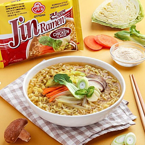 Ottogi Jin Ramen Korean Style Instant Noodles - Chicken Flavour, 110 g  