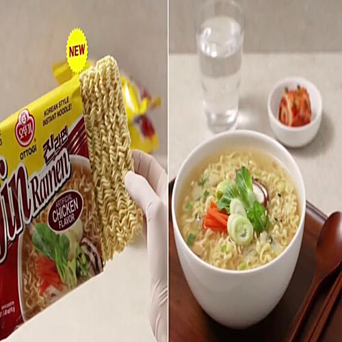 Ottogi Jin Ramen Korean Style Instant Noodles - Chicken Flavour, 110 g  